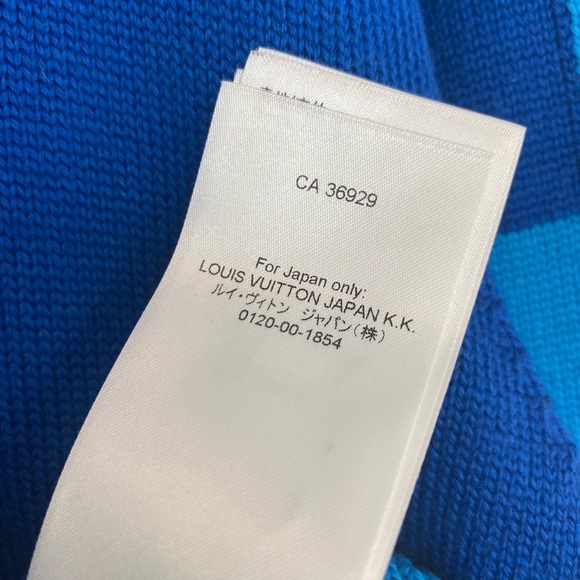 Louis Vuitton Sweater Wool Zipup Jacket Blue LV Knit Damier Mens Large Virgil - Picture 12 of 15